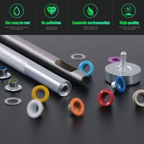 img 2 attached to 🔧 500 Sets of 1/5 Inch Multi-Color Metal Eyelets Grommets Kit by Keadic - Includes Base, Punch, Installation Tool, and Rubber Mallet - Ideal for Shoes, Clothes, Crafts, Bags, and DIY Projects - Available in 10 Colors