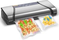 🥫 ausomm food saver vacuum sealer machine - 75kpa automatic vacuum sealer, lcd progress display, blow suction switch, starter kit - compact design (silver) логотип