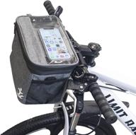 🚲 bike accessories handlebar bag - waterproof cycling phone holder mount front bag, bike basket with pocket cold and warm insulation, bikes storage pouch for cycling men women outdoor, gray logo