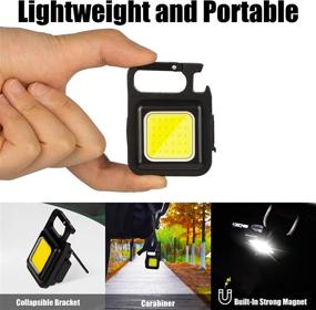 img 3 attached to 800 Lumens Rechargeable COB Small Flashlights with Folding Bracket, Bottle Opener, and Magnet Base – Portable Pocket Light for Fishing, Walking, and Camping