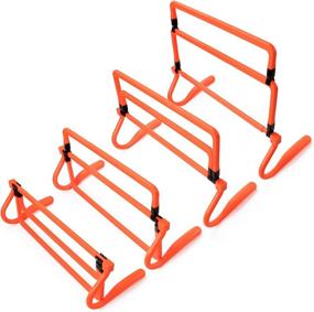 img 3 attached to Adjustable Height Agility Hurdles 6-Pack – Neon Orange Set with Carry Bag – Plyometric Fitness & Speed Training Equipment – Ideal for Soccer, Football, Track & Field and More