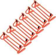 adjustable height agility hurdles 6-pack – neon orange set with carry bag – plyometric fitness & speed training equipment – ideal for soccer, football, track & field and more логотип