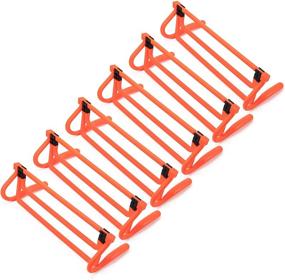 img 4 attached to Adjustable Height Agility Hurdles 6-Pack – Neon Orange Set with Carry Bag – Plyometric Fitness & Speed Training Equipment – Ideal for Soccer, Football, Track & Field and More