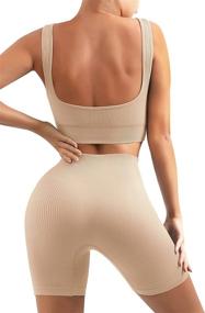 img 3 attached to EUYZOU Womens Ribbed Workout Outfits Outdoor Recreation and Outdoor Clothing