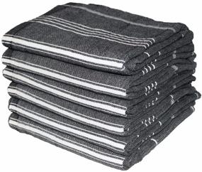 img 4 attached to 🏖️ No1 ICONIC Turkish Towels - Set of 6 Oversized Towels, 38x70 - 100% Cotton Prewashed, Ultra Soft, Quick Dry, Easy On The Go, Absorbant Peshtemal - Best Pestemal for Bath, Beach, SPA, Gym, Black