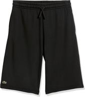 👖 lacoste boys fleece shorts black: premium boys' clothing for comfort and style logo