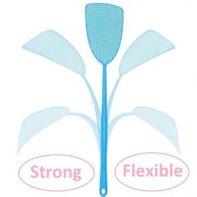 img 3 attached to 4-Pack Heavy Duty Long Plastic Fly Swatter Set with Flexible Strong Handle - Assorted Colors - Multi Pack Fly Swatters