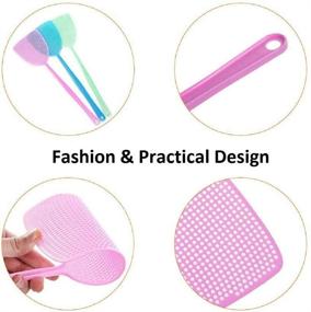 img 2 attached to 4-Pack Heavy Duty Long Plastic Fly Swatter Set with Flexible Strong Handle - Assorted Colors - Multi Pack Fly Swatters