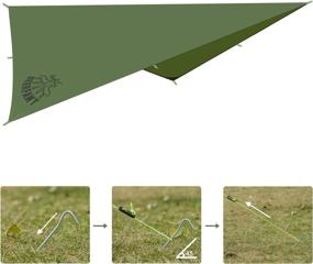 img 1 attached to 🏕️ DEERFAMY 10x10ft Camping Tarp Waterproof: All-Weather Rain Fly Tent Tarp with Aluminum Stakes