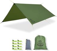 🏕️ deerfamy 10x10ft camping tarp waterproof: all-weather rain fly tent tarp with aluminum stakes логотип