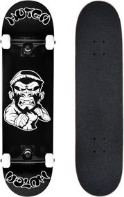 img 4 attached to 🔥 High-Quality HOTEN Pro Skateboards for Adults Men - 8 Inches Patinetas Trick Skateboard Complete with Cool Ape Fighter Design