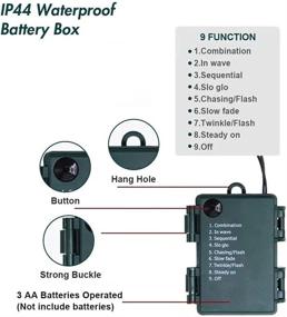 img 1 attached to 🔌 Световые гирлянды Sawizdm для наружного использования - 3 упаковки, 50 светодиодных лампочек на рождественской гирлянде с 8 режимами работы, длина провода 18 футов, класс защиты IP44 для внутреннего и внешнего украшения, работают от батареек (3 шт. типа АА, не входят в комплект)