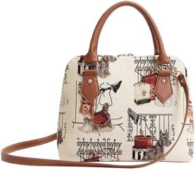 img 2 attached to 👜 Signare Tapestry Handbag Satchel Bag - Stylish Women's Shoulder & Crossbody Bag with Westie, Scottie, and Yorkie Dog Design (CONV-FSDOG)