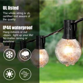 img 3 attached to 🏞️ Waterproof Outdoor String Lights with 25 Feet G40 Globe Patio Bulbs - Ideal for Backyard, Patio, Bistro, Deckyard, Cafe, Gazebo, Porch, Garden Party - Hanging Indoor/Outdoor String Lights (Black)