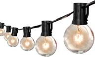 🏞️ waterproof outdoor string lights with 25 feet g40 globe patio bulbs - ideal for backyard, patio, bistro, deckyard, cafe, gazebo, porch, garden party - hanging indoor/outdoor string lights (black) логотип