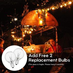 img 1 attached to 🏞️ Waterproof Outdoor String Lights with 25 Feet G40 Globe Patio Bulbs - Ideal for Backyard, Patio, Bistro, Deckyard, Cafe, Gazebo, Porch, Garden Party - Hanging Indoor/Outdoor String Lights (Black)