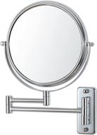 enhance your daily beauty routine with our wall mounted makeup mirror - 10x magnification, 8" two-sided swivel & extendable - ideal for bathrooms, chrome finish (chrome) logo