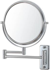 img 4 attached to Enhance Your Daily Beauty Routine with our Wall Mounted Makeup Mirror - 10x Magnification, 8" Two-Sided Swivel & Extendable - Ideal for Bathrooms, Chrome Finish (Chrome)