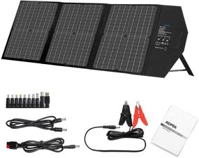 img 4 attached to 🔆 AIDPEK 60W Foldable Solar Panel with Kickstand - Portable Solar Charger for Suaoki Portable Generator / 8mm Goal Zero Yeti Power Station / Jackery / USB Devices - Featuring QC3.0 USB Ports and 18V DC Output