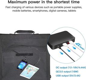 img 2 attached to 🔆 AIDPEK 60W Foldable Solar Panel with Kickstand - Portable Solar Charger for Suaoki Portable Generator / 8mm Goal Zero Yeti Power Station / Jackery / USB Devices - Featuring QC3.0 USB Ports and 18V DC Output