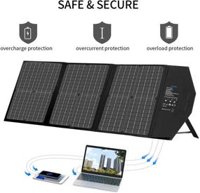 img 1 attached to 🔆 AIDPEK 60W Foldable Solar Panel with Kickstand - Portable Solar Charger for Suaoki Portable Generator / 8mm Goal Zero Yeti Power Station / Jackery / USB Devices - Featuring QC3.0 USB Ports and 18V DC Output