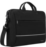 👝 15.6-inch laptop case, taygeer water resistant slim computer carrying bag for men women, business portable shoulder bag for hp dell lenovo asus microsoft surface - black logo