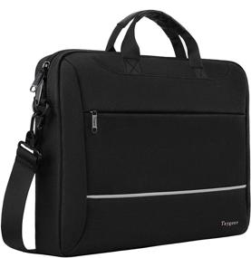 img 4 attached to 👝 15.6-inch Laptop Case, Taygeer Water Resistant Slim Computer Carrying Bag for Men Women, Business Portable Shoulder Bag for HP Dell Lenovo Asus Microsoft Surface - Black