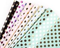 🎁 sharmico polka dot wrapping paper - white, blue, pink, green, black - ideal for birthday, mother's day, baby shower, women - 1 roll, 24 sheets - 19.5"x27.5" per sheet logo