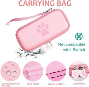 img 3 attached to 🎮 GeeRic 8PCS Case Compatible with Switch Lite: Carrying Case Kit with Soft Silicon Case, Screen Protectors, Thumb Caps, and Storage Bag-Pink