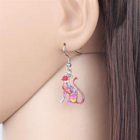 img 3 attached to 🐱 BONSNY Cute Enamel Dangle Anime Cat Earrings: Must-Have Jewelry for Women, Teens, and Girls - Novelty Pets Funny Charms