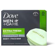 dove men+care 3 in 1 bar cleanser: extra fresh body, face & shaving soap with moisturizing benefits - 8 bars, 3.75 oz logo