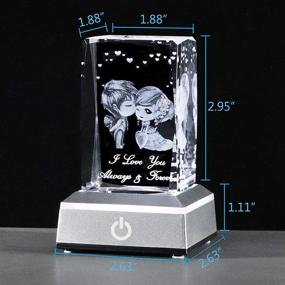 img 2 attached to 💖 Illuminate Your Love: 3D Crystal with LED Light Base - Perfect Anniversary, Birthday, and Valentine's Day Gifts for Her