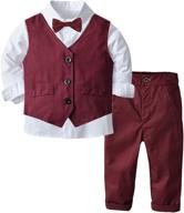 3 piece suits sleeve shirts outfits boys' clothing ~ clothing sets logo