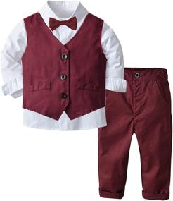 img 4 attached to 3 Piece Suits Sleeve Shirts Outfits Boys' Clothing ~ Clothing Sets