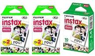 📸 fujifilm instax mini instant film 5 pack bundle: 40 double-sided sheets + 10 single-sided sheet = total 50 prints logo
