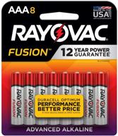 🔋 батарейки rayovac fusion aaa: долговечные премиум щелочные батарейки типа aaa, 8 штук логотип