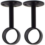 🔩 sdtc tech 1-1/4 inch curtain rod ceiling-mount bracket stainless steel flange rod holder closet pole end supports socket - black, 2 pack логотип