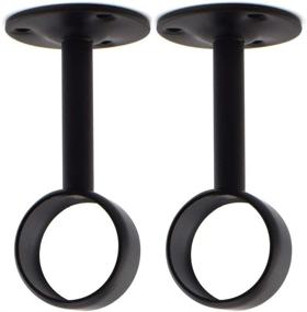 img 4 attached to 🔩 SDTC Tech 1-1/4 Inch Curtain Rod Ceiling-Mount Bracket Stainless Steel Flange Rod Holder Closet Pole End Supports Socket - Black, 2 Pack