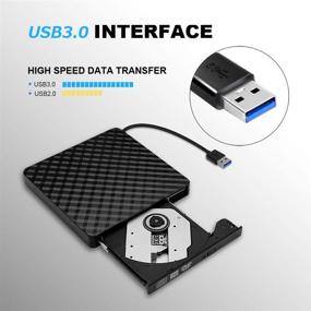 img 3 attached to 📀 BEVA Portable Slim USB 3.0 DVD CD Drive for Laptop/Desktop/Mac - High-speed Burner, Copier, and Reader - Windows 7/8/10/XP/Mac OS Compatible