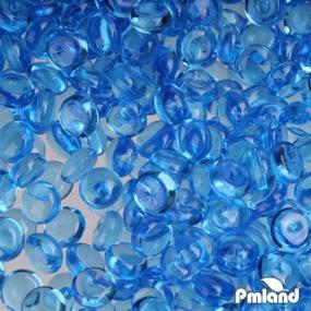 img 1 attached to 💎 PMLAND Blue Acrylic Flat Marbles, Pebbles, Beads - 3500+ Pcs, 6mm Diameter - Vase Fillers, Brush Holder, Party Table Scatter, Wedding Decorations, Crafts