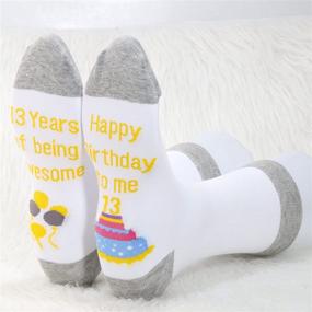 img 2 attached to MBMSO 13th Birthday Gifts Set: Celebrate Turning Thirteen with Officially Themed Crew Socks for Girls