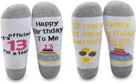 mbmso 13th birthday gifts set: celebrate turning thirteen with officially themed crew socks for girls logo