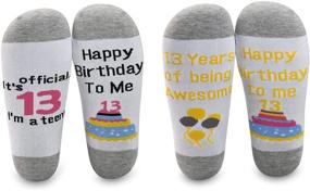 img 4 attached to MBMSO 13th Birthday Gifts Set: Celebrate Turning Thirteen with Officially Themed Crew Socks for Girls