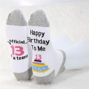 img 1 attached to MBMSO 13th Birthday Gifts Set: Celebrate Turning Thirteen with Officially Themed Crew Socks for Girls