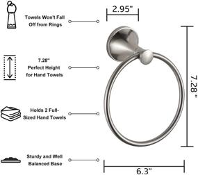 img 1 attached to 🔱 BVL Brushed Nickel Towel Ring - Hand Towel Holder Hanger for Bathroom and Kitchen, Metal Round Towel Holder Wall Mounted Rack, 2 Pack