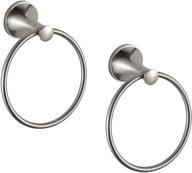 🔱 bvl brushed nickel towel ring - hand towel holder hanger for bathroom and kitchen, metal round towel holder wall mounted rack, 2 pack logo