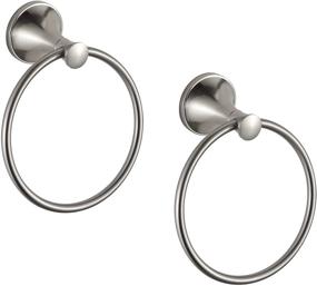 img 4 attached to 🔱 BVL Brushed Nickel Towel Ring - Hand Towel Holder Hanger for Bathroom and Kitchen, Metal Round Towel Holder Wall Mounted Rack, 2 Pack