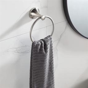 img 3 attached to 🔱 BVL Brushed Nickel Towel Ring - Hand Towel Holder Hanger for Bathroom and Kitchen, Metal Round Towel Holder Wall Mounted Rack, 2 Pack