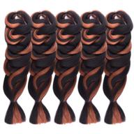 fashion lady jumbo braiding hair extensions - 5 pack deal - f1b/30 color - 84 inch length - 165g/pc - synthetic twist crochet braiding hair (f1b/30, 84 inch) logo