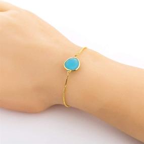 img 3 attached to 💍 Gold Plated Synthetic Stone Bracelets for Girls - Exquisite Jewelry